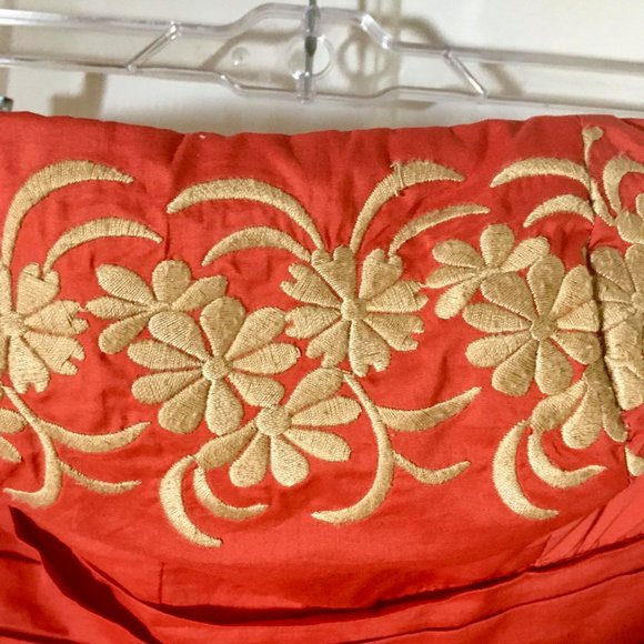 Beautiful Embroidered Red Strapless Dress! - Picture 6 of 7